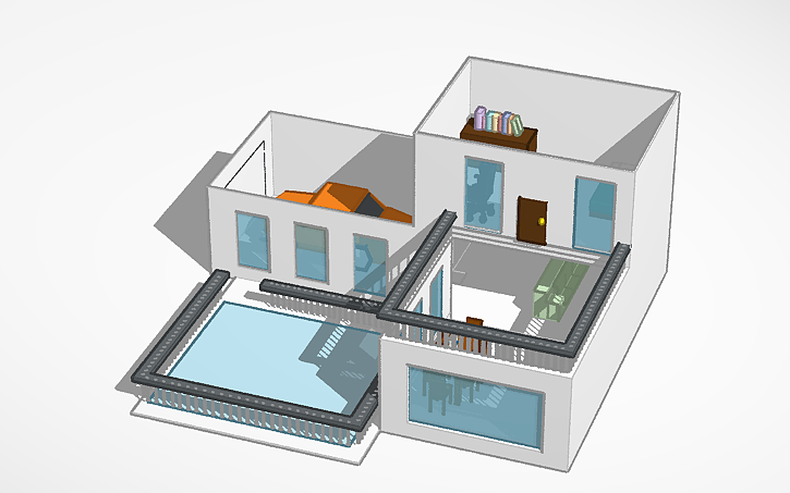 3D design Plano de casa moderna - Tinkercad