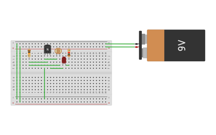 Circuit design SENSOR DE OSCURIDAD - Tinkercad