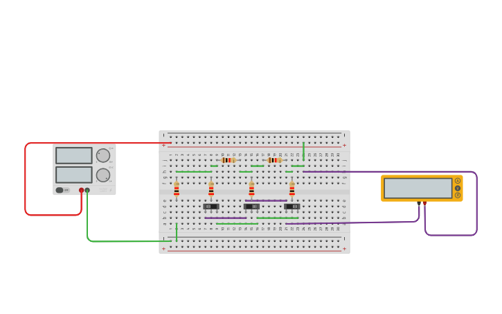 Circuit design 3-bit Convertor Circuit - Tinkercad