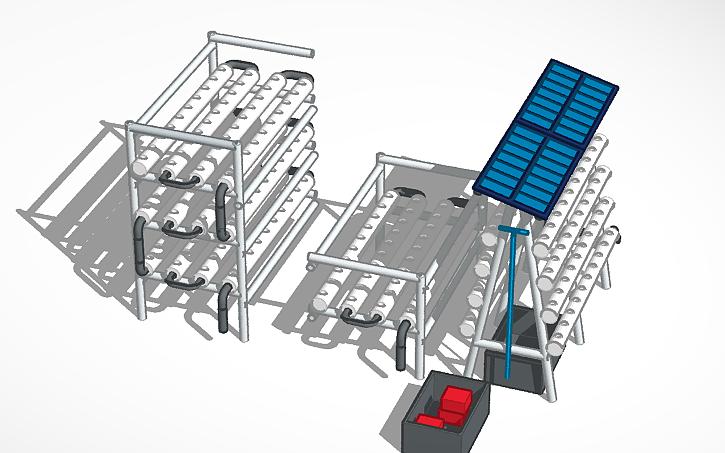 Hydroponic Design/layout 3D design Copy of Hydroponic System - Tinkercad