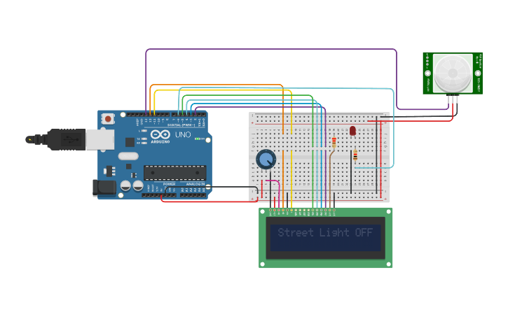 Circuit design Copy of street lighting - Tinkercad