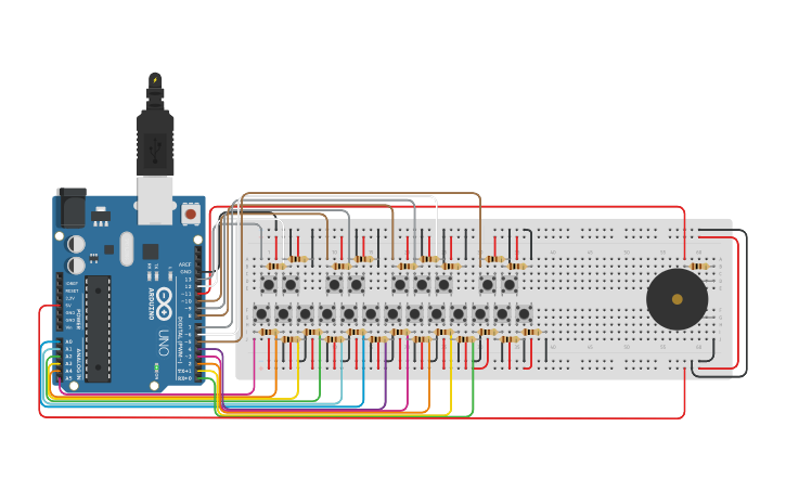 Circuit design Keyboard - Tinkercad