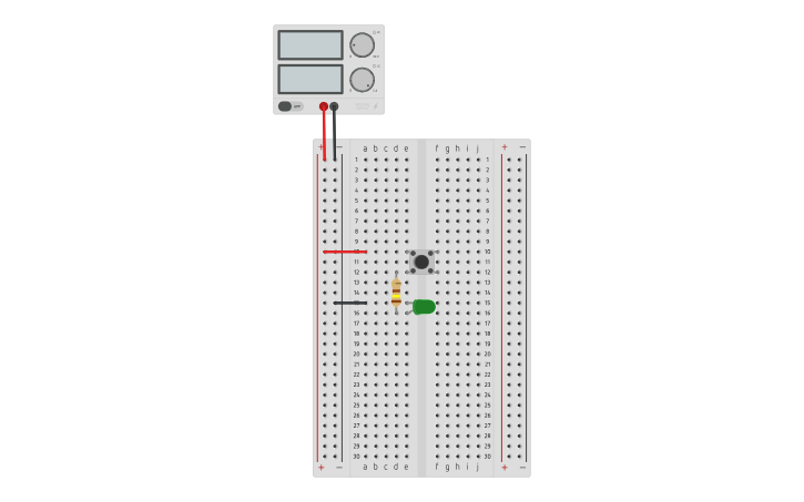 Circuit design Circuito con led, resistor y push button - Tinkercad