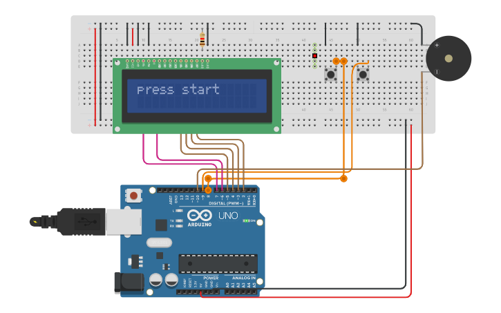 Circuit design DIGITAL STOPWATCH - Tinkercad