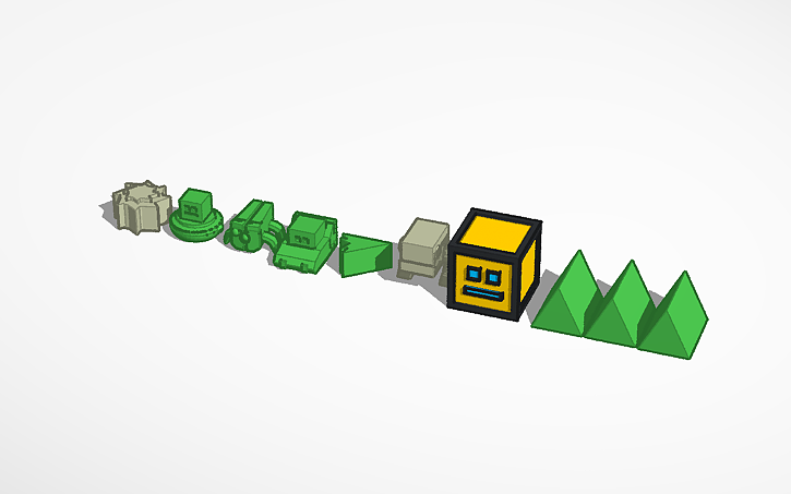 Cad Geometry Character 3D design Geometry Dash characters - Tinkercad