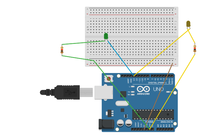 Circuit design luces led arduino - Tinkercad