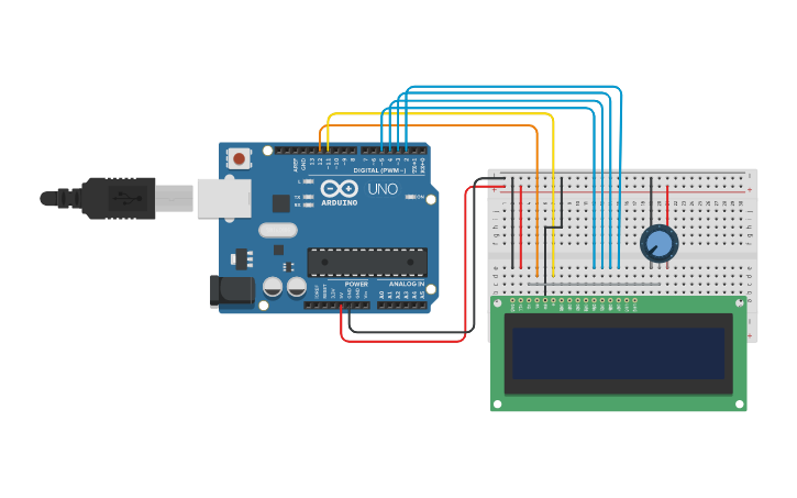 Circuit design Arduino LCD 1602 จอ 16 ตัวอักษร 2 บรรทัด สื่อสารแบบ I2C ...