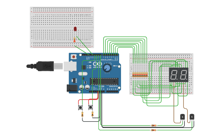 Circuit design 7segme - Tinkercad
