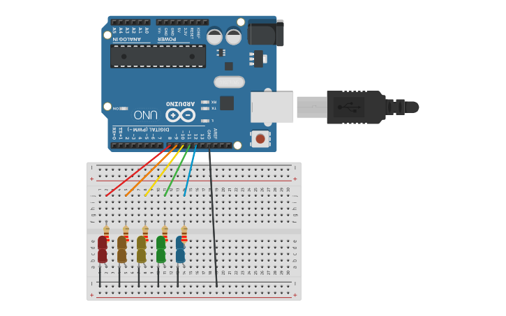Circuit design Multi-colour LED | Tinkercad