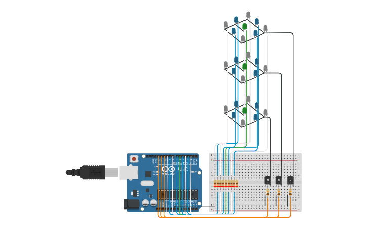 Circuit design Cubo de leds- Laura Jerez - Tinkercad