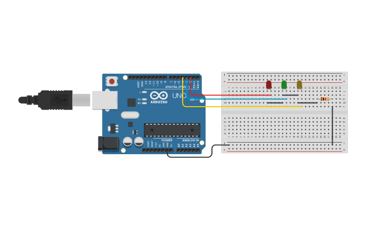 Circuit design Arduino LED TEST | Tinkercad