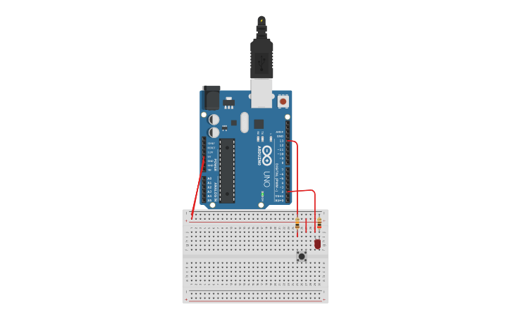 Circuit design Push Button | Tinkercad