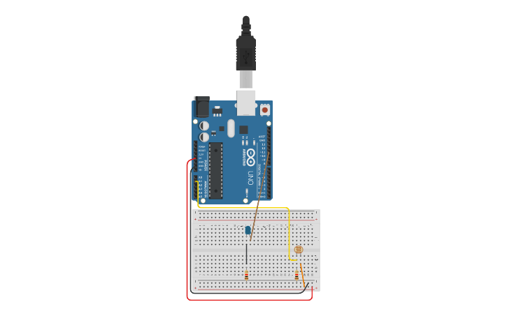Circuit design Photoresistor to LED - Corona_10 - Faraday - Tinkercad