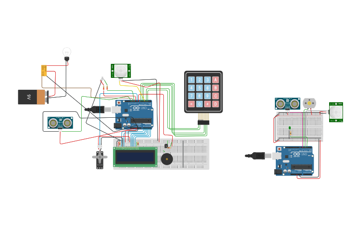 Circuit design Alarm C-D-E-F - Tinkercad