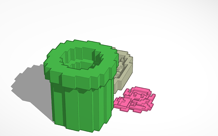 3D design Mario Pipe Retro 8-bit - Tinkercad