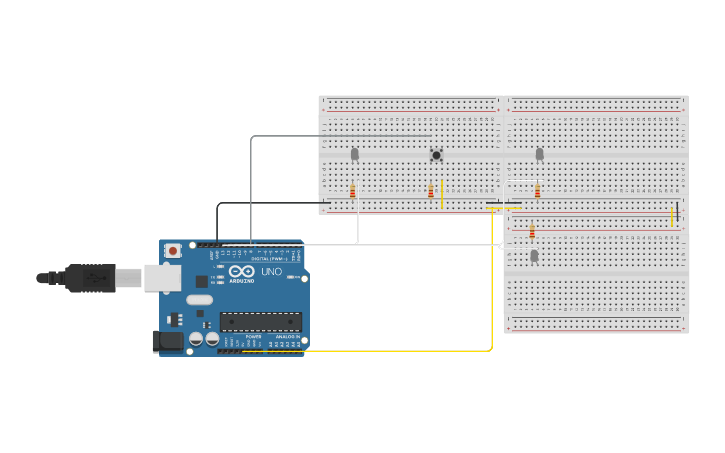 Circuit design Copy of Led y boton - Tinkercad