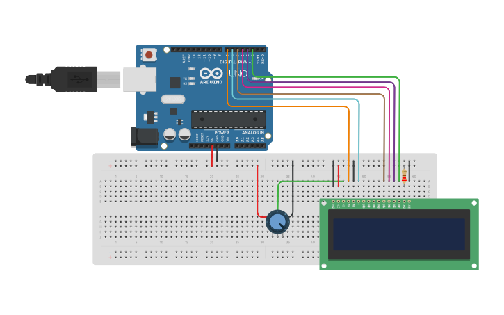 Circuit design MODULO LCD 16X2 - Tinkercad