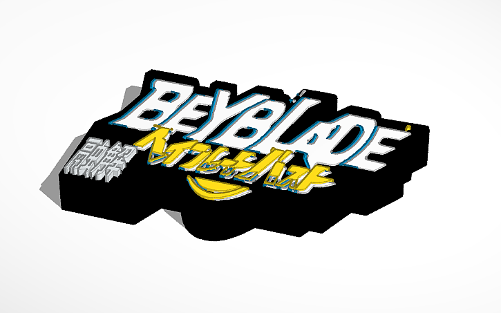 3D design Beyblade Burst Fusion Logo - Tinkercad