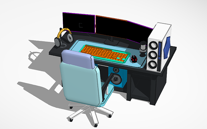 Setup 3d 3D design gaming setup - Tinkercad