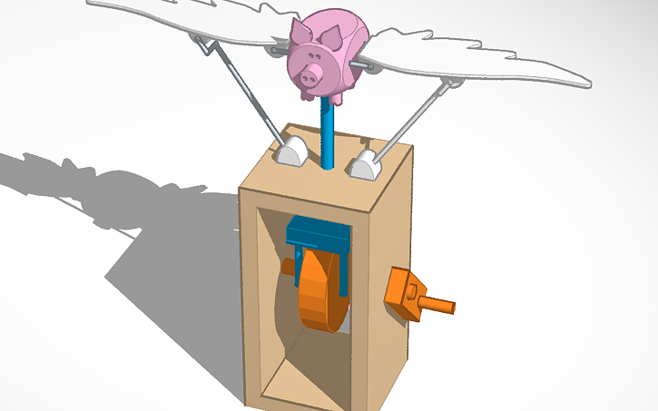 3D design Flying Pig Automata - Tinkercad