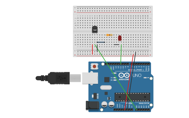 Sensor De Temperatura Tmp Con Arduino Tinkercad