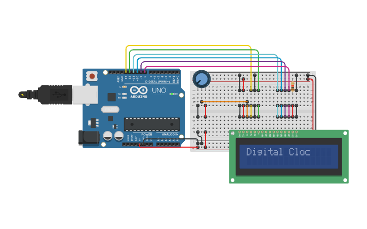 Circuit design Arduino Digital Clock - Tinkercad