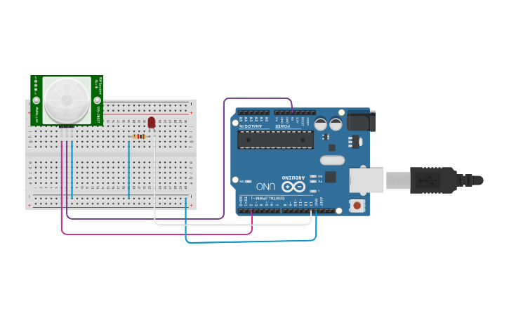 Circuit design sensor infrarojo - Tinkercad