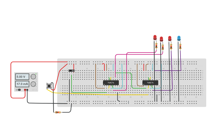 Circuit design SISO SHIFT REGISTER - Tinkercad