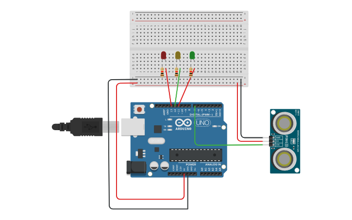 Distance Sensor Flowchart Circuit design Aktiviti Kumpulan - Distance Sensor - Flow Chart | Tinkercad