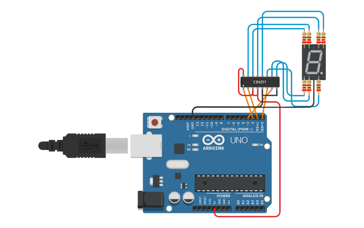 Circuit design Display con CD4511 | Tinkercad