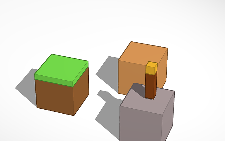3D design Minecraft basic blocks | Tinkercad