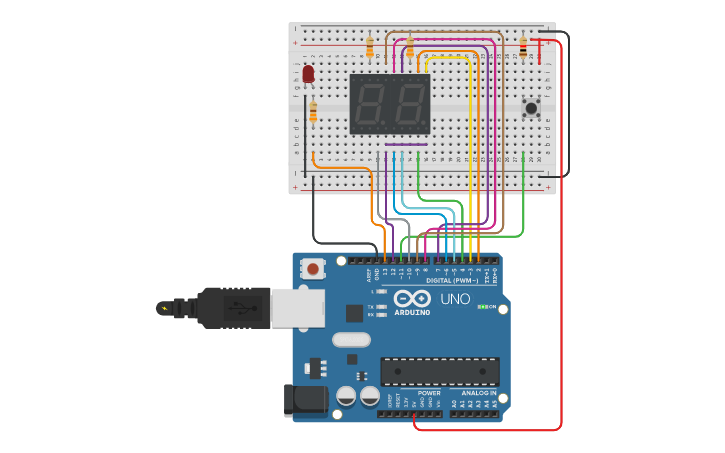 Circuit Design Contagem Regressiva - Tinkercad