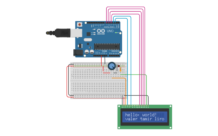 Circuit design ARDUINO LCD - Tinkercad