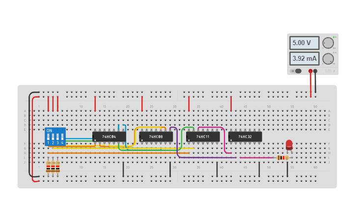Circuit design Boolean - Tinkercad