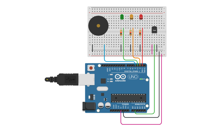 Circuit Design Temperature Sensor - Tinkercad