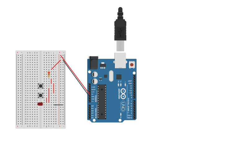 Circuit design 4º Circuito. Encender un led con dos pulsadores en ...