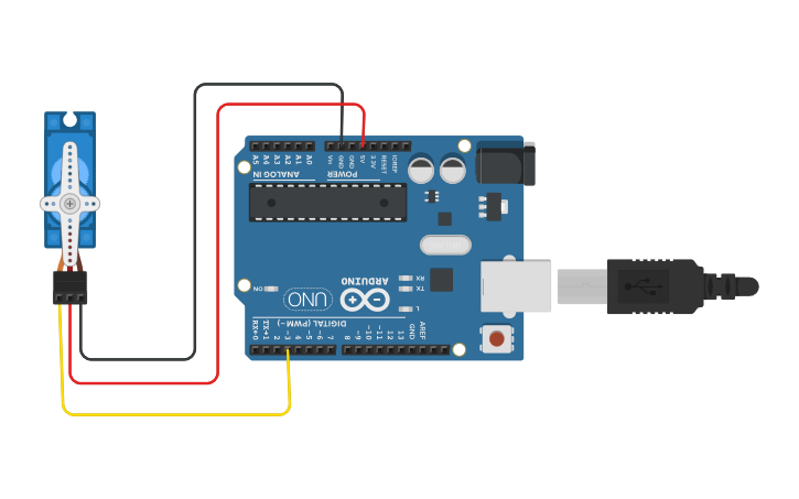 Circuit design Mover un servomotor - Tinkercad