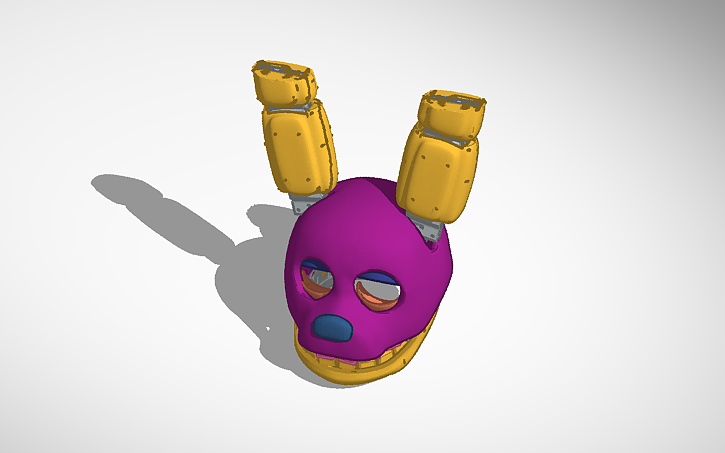 3D design spring bonnie mask - Tinkercad