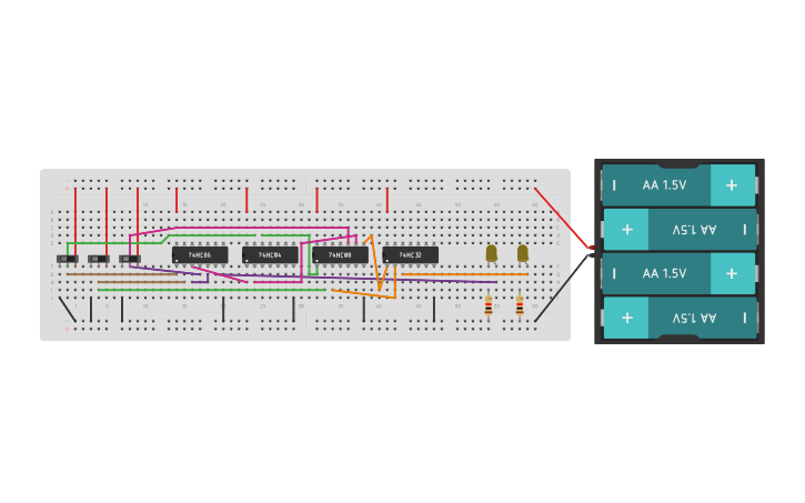 Circuit design full subtractor | Tinkercad