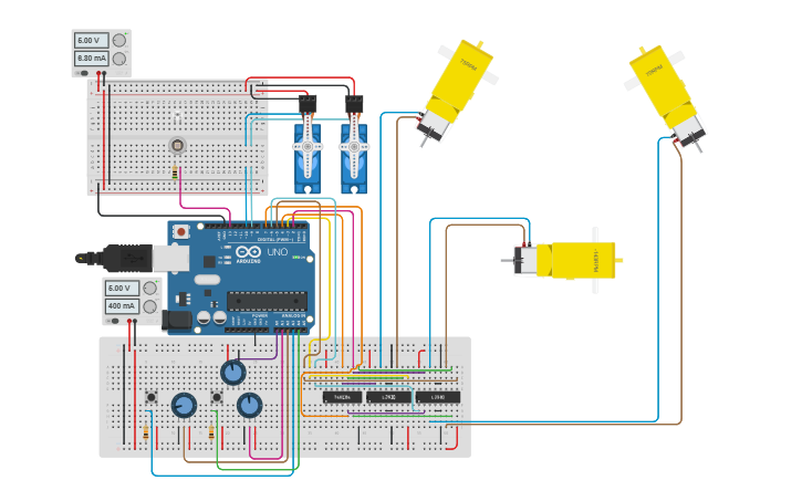 Circuit design 3 Wheel Omni - Tinkercad