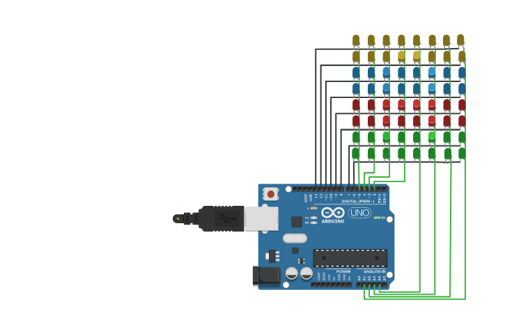 Circuit design 8x8 LED Matrix - Tinkercad