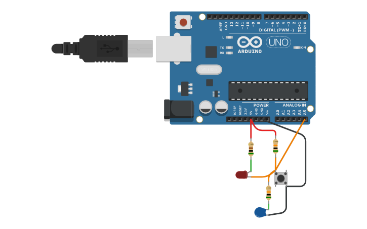 Circuit design Simple example circuit to mill (Arduino) | Tinkercad