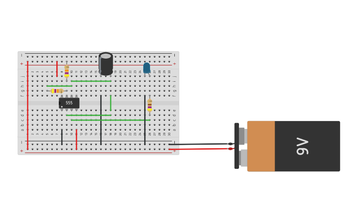Circuit design blinking led - Tinkercad