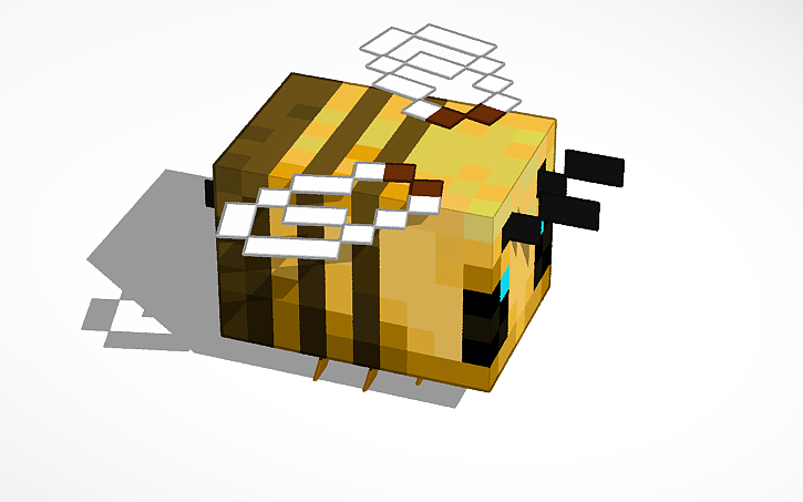 3D design Minecraft bee - Tinkercad