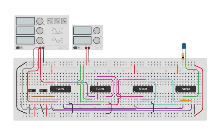 Circuit design Master Slave JK Flip Flop - Tinkercad
