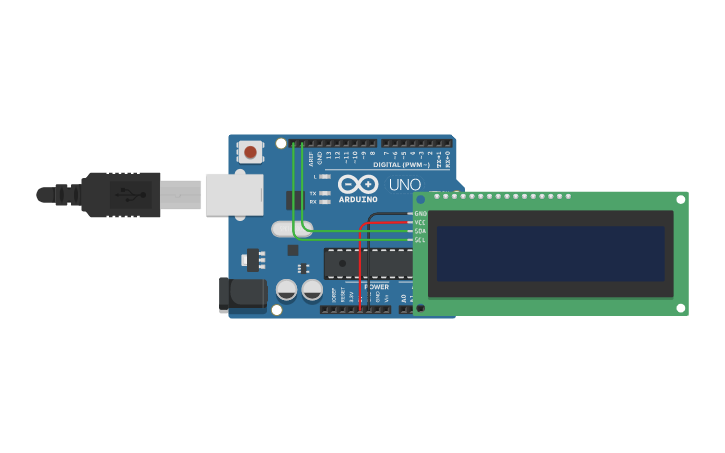 Circuit design LCD(i2c) - Tinkercad
