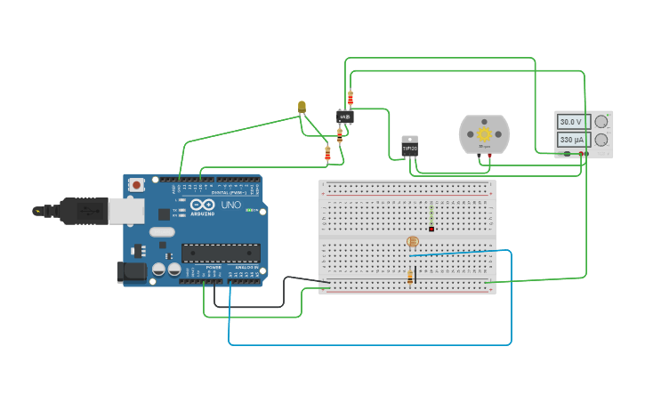Circuit design fotorresistencia led y motor transistor con opto ...