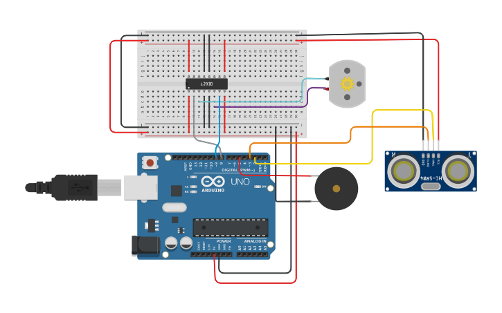 Circuit design AUTOMATIC WATER LEVEL SENSOR - Tinkercad