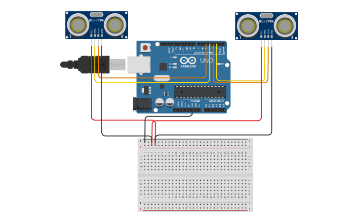 Circuit design Hand Gesture Control - Tinkercad