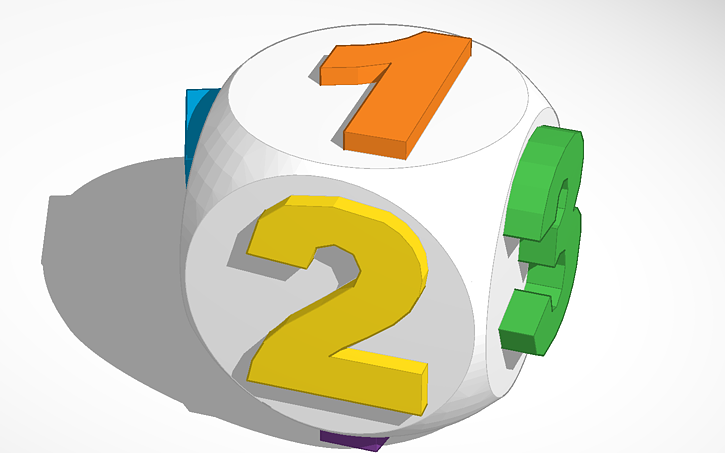 3D design 7 sided die, without the 6th side. | Tinkercad